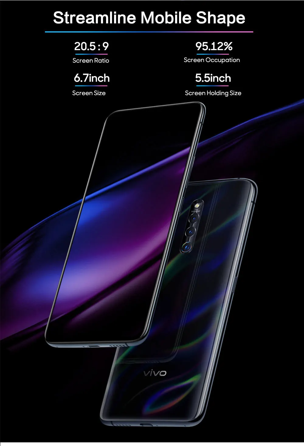 Мобильный телефон Vivo X27 Pro Snapdragon 710 Android 9,0 6," ips 2460X1080 8 Гб ram 256 ГБ rom 48.0MP подъемная камера