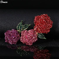 donia jewelry new hot fashion brooch jewelry rose brooch three tri color flower corsage ladies clothing collar pin accessories