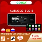 Автомобильный мультимедийный плеер Carplay с сенсорным IPS экраном, Wi-Fi, для Audi A3 2013-2018, Google BT Music, 2 + 32 ГБ ОЗУ, GPS-навигация, радио, Android 10,0
