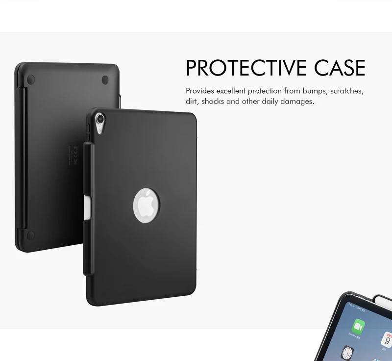 [Новинка] синяя зубная лапка Беспроводная клавиатура-чехол для iPad pro 11 дюймов, Премиум жесткий чехол+ 7 цветов подсветка+ умный сон/Wakeup