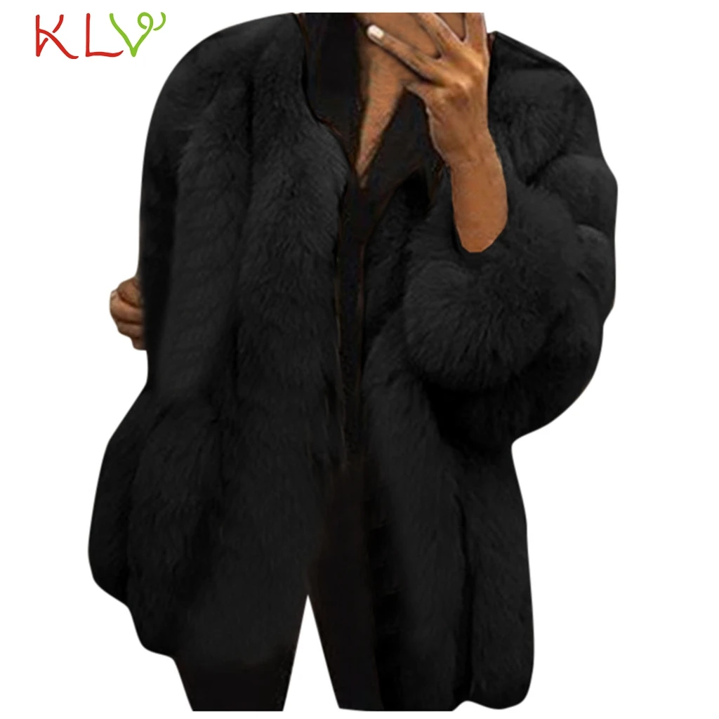 

Women Jacket Faux Fur Fluffy Winter Warm Black White Coat Fashion Cardigan 2019 Femme Overcoat Ladies Clothes Plus Size 5XL 19Sp