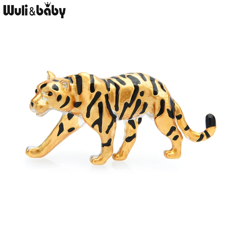 Фото Мужская/Женская Брошь Wuli & baby эмалированная брошь с тигром в форме животного