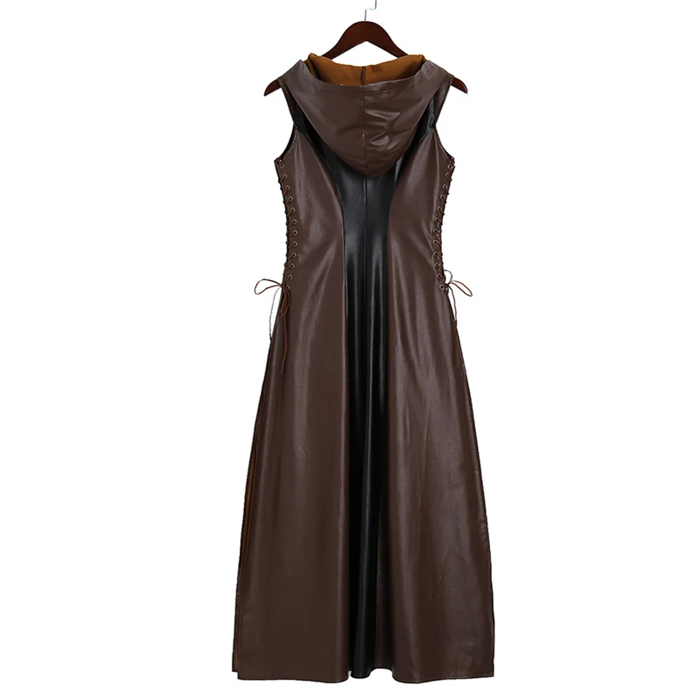 VEVEFUANG женское модное сексуальное тонкое кожаное длинное платье со шнуровкой