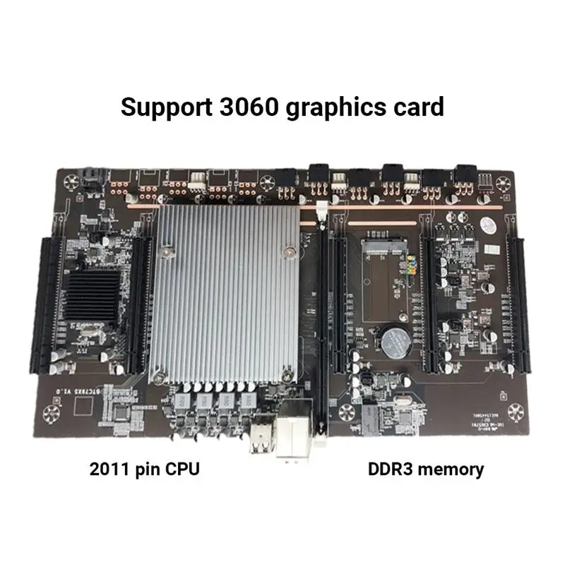 Разъем для материнской платы X79-H61 LGA 2011 майнинга ЦПУ 5 слотов PCIe PCI-E Express 3 0 X8 DDR3