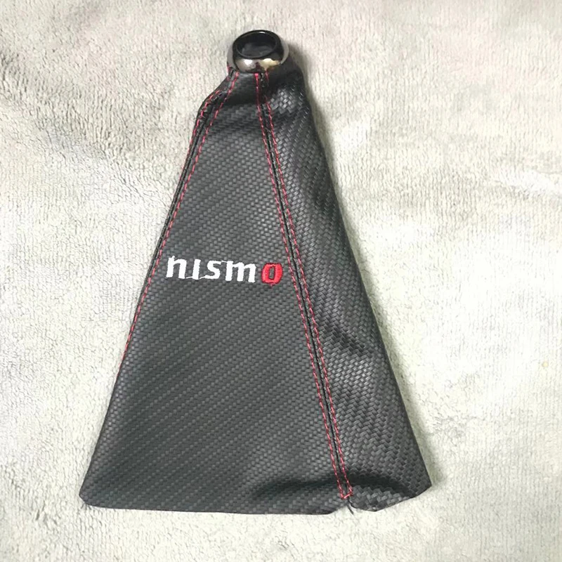 

JDM NISMO Car Shifter Boot Cover Carbon fiber cloth Gear sleeve For NISSAN Tiida Teana Skyline Juke X-trail Almera Accessories