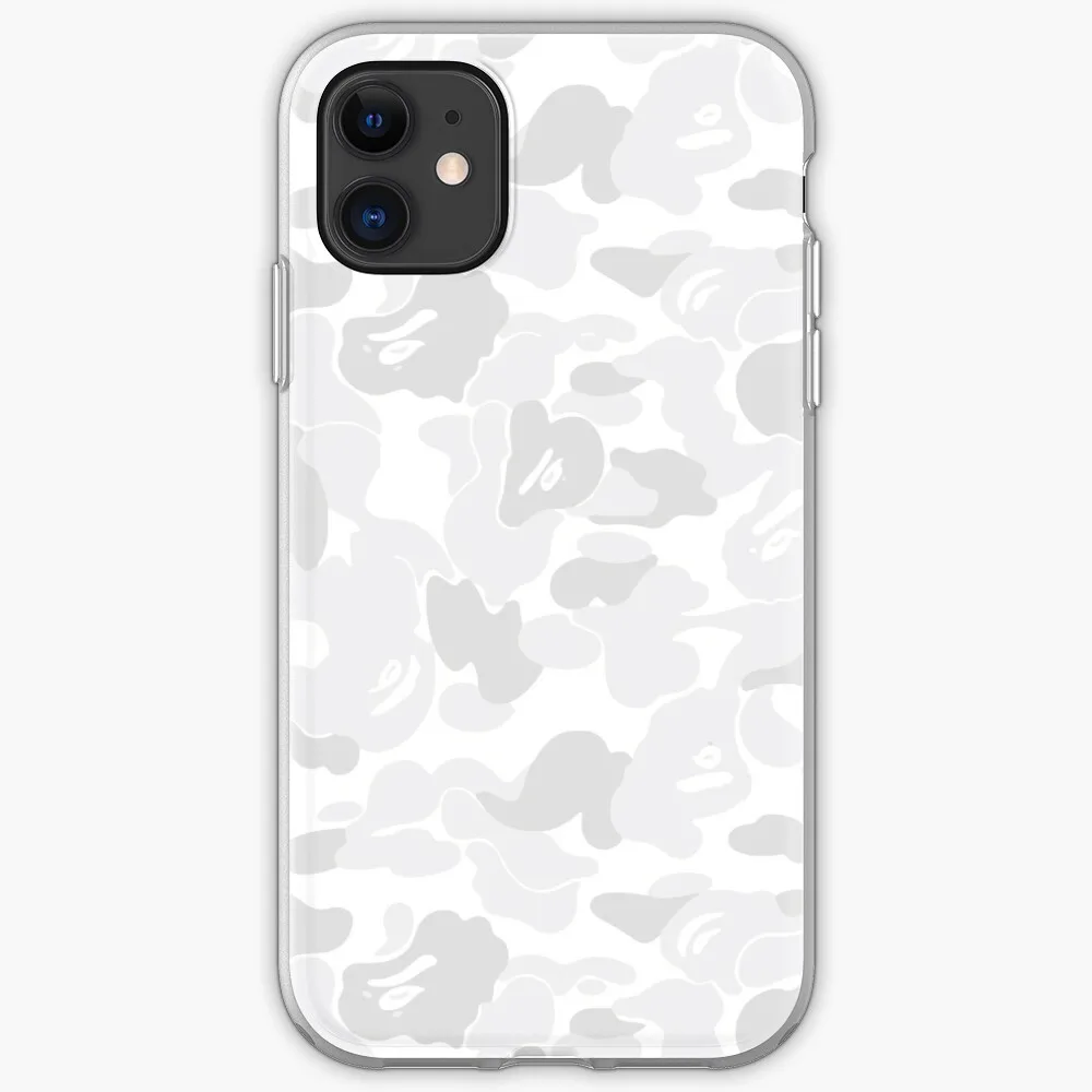 BAPE CAMO WhiteSoft чехол для iPhone 7 8 6 6s Plus 5S 4 силиконовый прозрачный X Xs 11 Pro Max