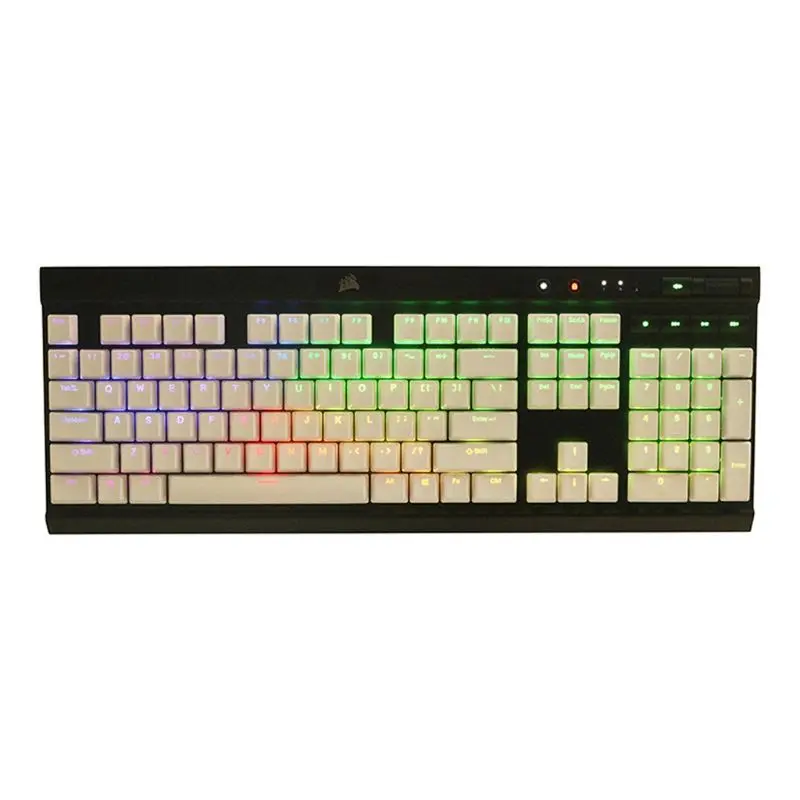 Черные черные белые клавиши с двойной подсветкой PBT 104 светящиеся сверху