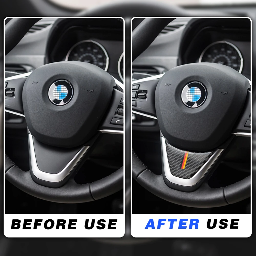 

Для BMW X1 2016 F48 2017 F52 F45 F46 X2 Автомобильная наклейка на руль из углеродного волокна автостайлинг установка M производительность украшение прошл...