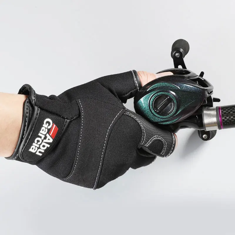 

Hot Selling Fishing Gloves Three Finger High-Quality Fabrics Comfort Anti-Slip Outdoor Fishing Fingerless Gloves 1 Pair