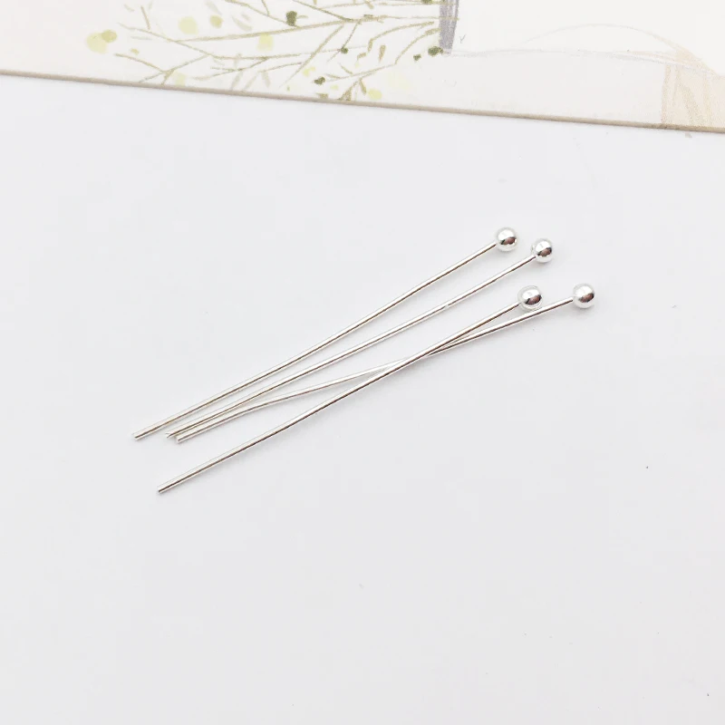 100 шт. 30 мм шаровой головкой Pin медный серебристый цвет Diy ювелирных изделий бусины