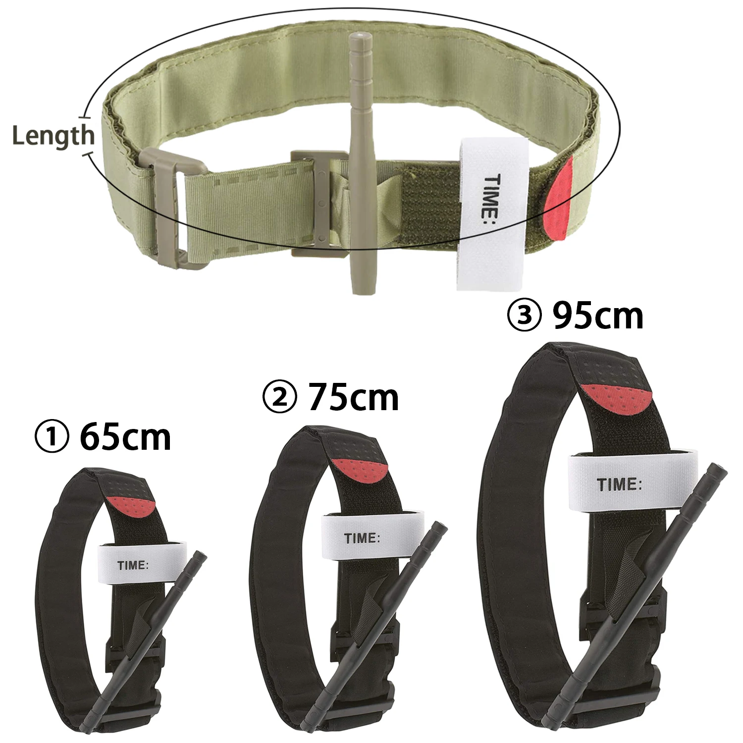 

Tactical 65/75/95cm Survival Tourniquet Strap Tactical EDC CAT Emergency Belt Trauma Strap Outdoor Exploration Straps Bandage