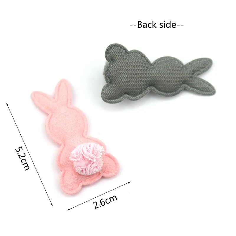 

25pcs 2.6*5.2cm Fabric Rabbit Ball Felt Padded Patches Applique for Hat Clothing Sewing Supplies DIY Kid Hair Clip Accessories