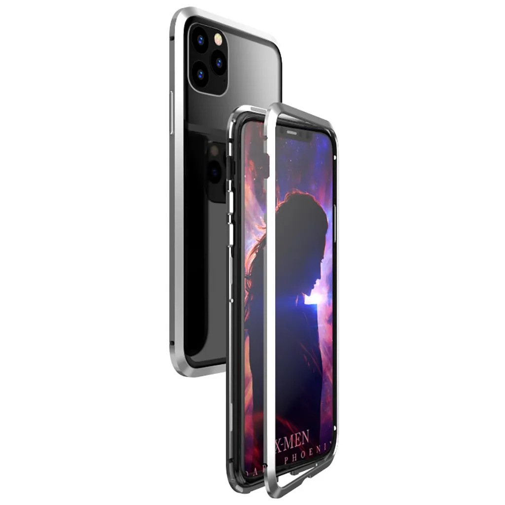 Магнитный металлический чехол-бампер для iPhone 11 11 Pro 11 Pro Max, односторонний стеклянный защитный чехол для iPhone 11 Pro 919#2