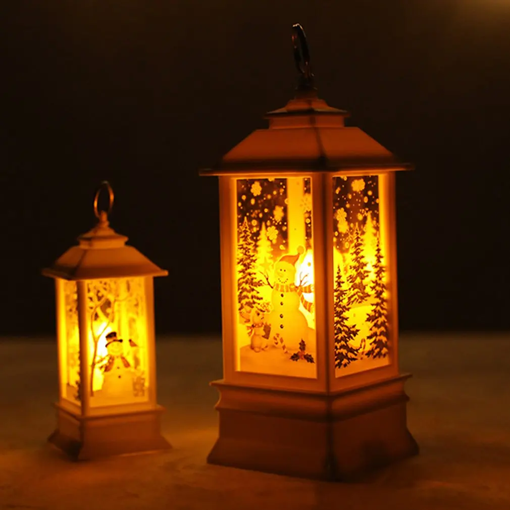 

Santa Claus Elk Snowman Lantern Flame Lamp Christmas Decoration Hanging Prop Led Candles Halloween Light Party Supplies