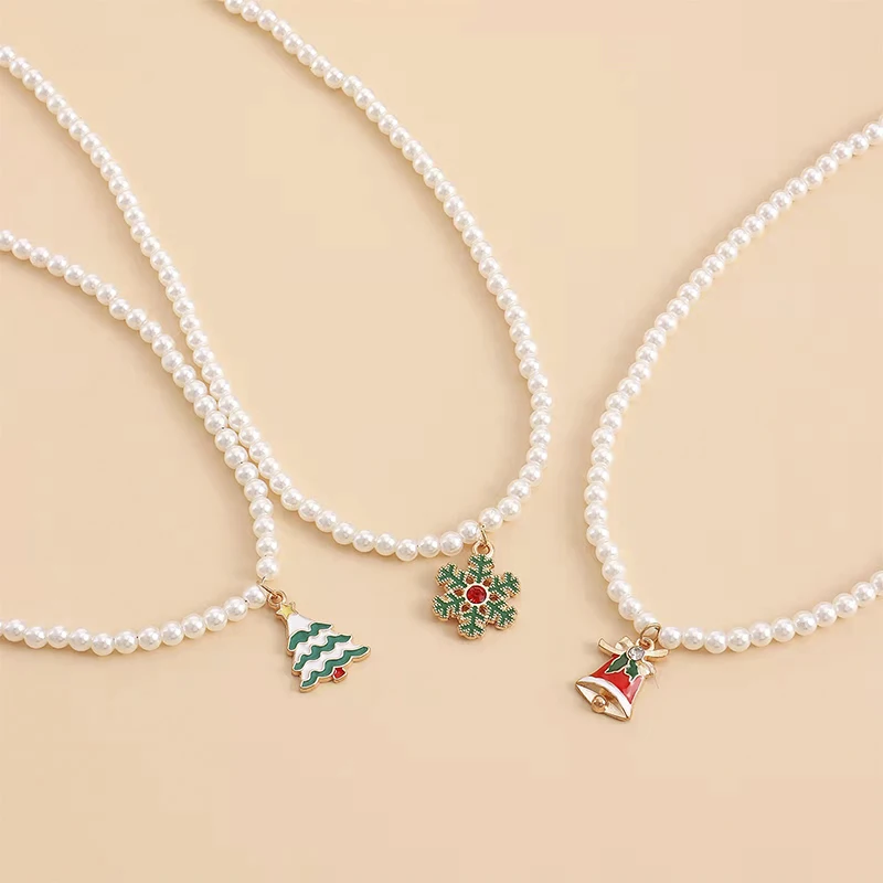 

Aesthetic Christmas Friends Gift Pearl Necklace For Women,Boho Couple Cuban Link Chain Vintage Streetwear Goth Accessories.