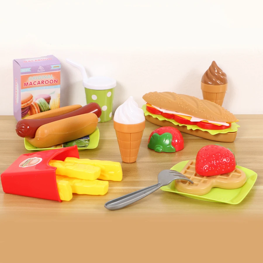 Детский имитация пищи гамбургер хот дог набор кухонных игрушек притворяться