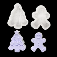3d christmas tree aromatherapy gypsum candle molds gingerbread man handmade candle making mold baking tools cake chocolate mold