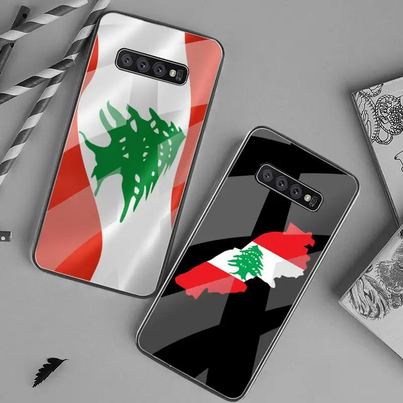 

Lebanon Flag Phone Case Tempered Glass For Samsung S20 Plus S7 S8 S9 S10 Plus Note 8 9 10 Plus