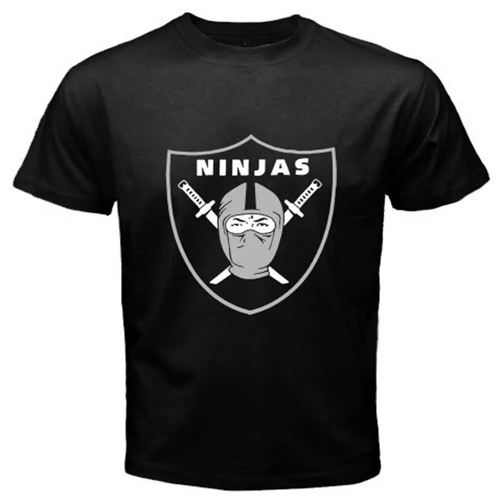 Новая Черная Мужская футболка с принтом ниндзя RAIDERS Rap в стиле хип хоп Размер S M L XL