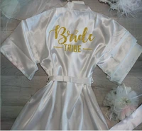 personalised bachelorette party dress robe foil gold bridesmaid gift bridal robemother of the bride kimono bathrobe silk robe