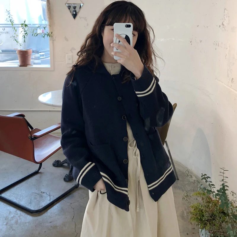 

Thicken Casual Fashion Knitted Cardigans Sweater Women Solid Basic Autumn Winter Jumpers 2020 Long Sleeve Button V Neck Sweater