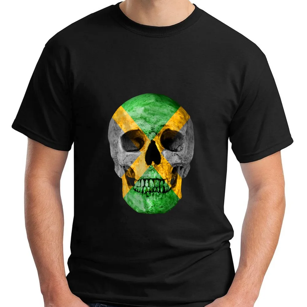 

New Jamaica Jamaican Skull Flag - Skull Jamaica Flag Rasta Irie Men'S 2020 Newest 100% Cotton Brand New Printed T-Shirts