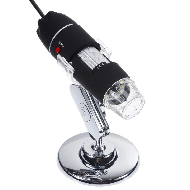 Черный Мини-usb микроскоп мегапикселей 500X1000X1600X8 светодиодный цифровой микроскоп увеличитель электронный стерео USB эндоскоп камера - Цвет: Черный
