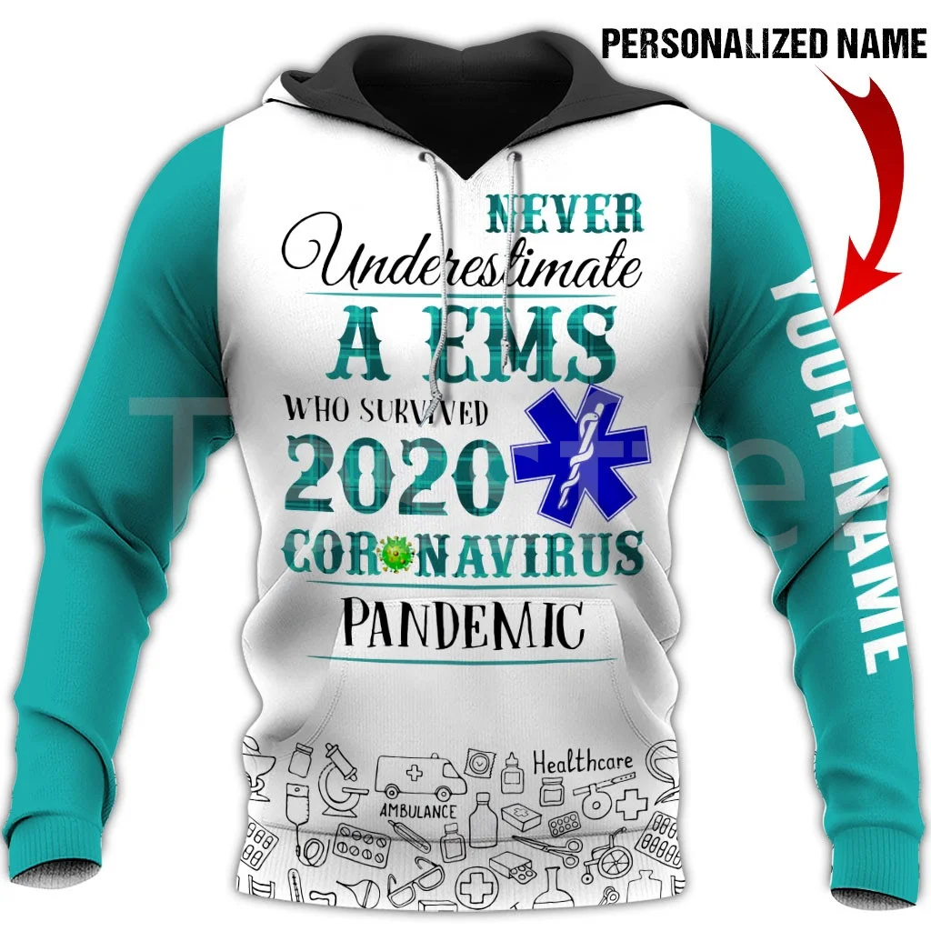 

Tessffel Newest Emergency Medical Technician EMT EMS Paramedic Nurse NewFashion 3DPrinted Tracksuit Autumn Hoodies Men/Women C-8