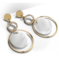 south koreas new round shell earrings temperament personality wild earrings long tassel earrings wholesale