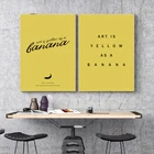 Картина желтая как банан, холст с принтом, минималистичный текст в гостиной, девиз на стену, декор в скандинавском стиле для дома