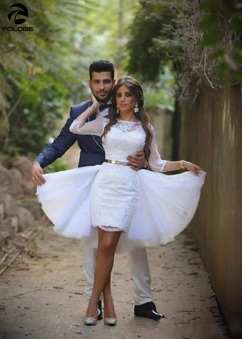 Кружевное короткое свадебное платье с открытой спиной 2020 | Свадьбы и торжества