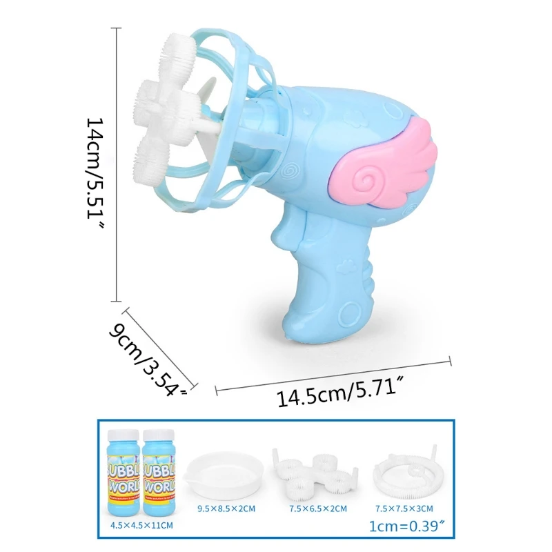 

T5EC 1PC Colorful Mini Fan Automatic Bubble Maker Bubble Toy Dual Heads Bubble Machine Swimming Pool Outdoor Playing Toy