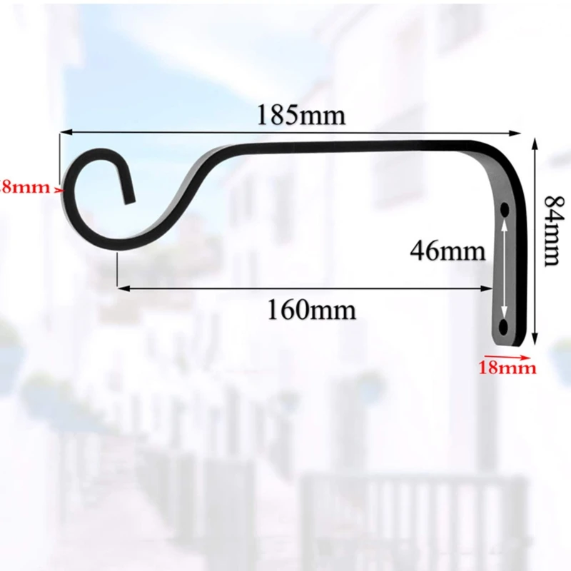 Настенные крючки для подвешивания растений (черные) используются корзин птиц