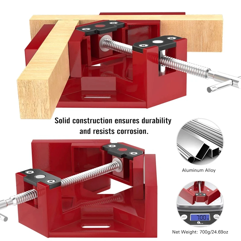 Прямоугольный зажим одна ручка 90 ° угловой алюминиевый сплав правый угол