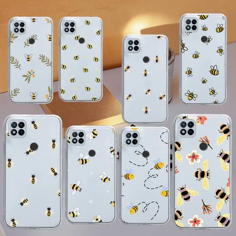 

Cute cartoon animal bee Phone Case Transparent for Xiaomi redmi note 8 9 10 11 t lite pro ultra mix 4 k40