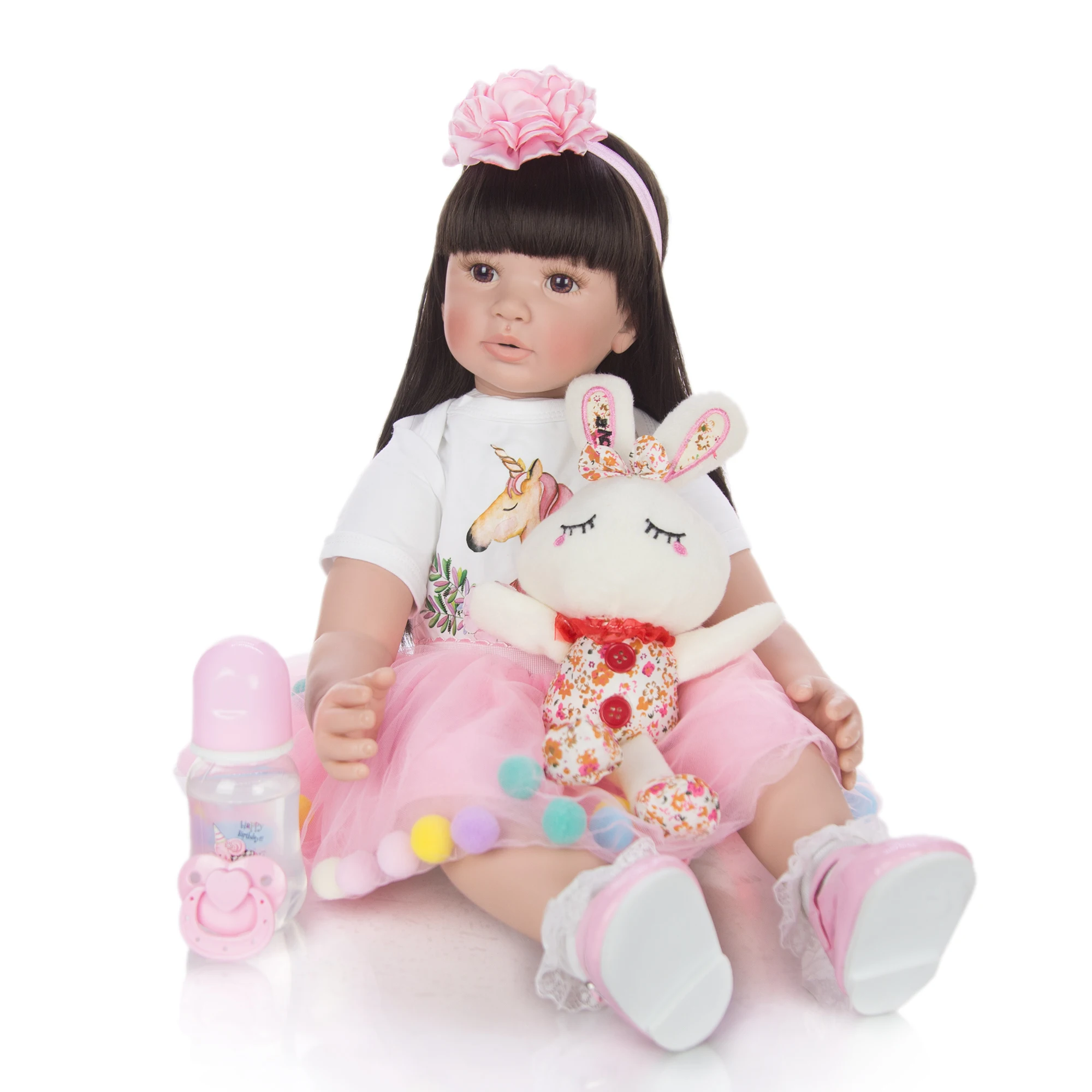 KEIUMI оптовая продажа длинные волосы Reborn Baby куклы 60 см Ткань тела имитирует Boneca Menina