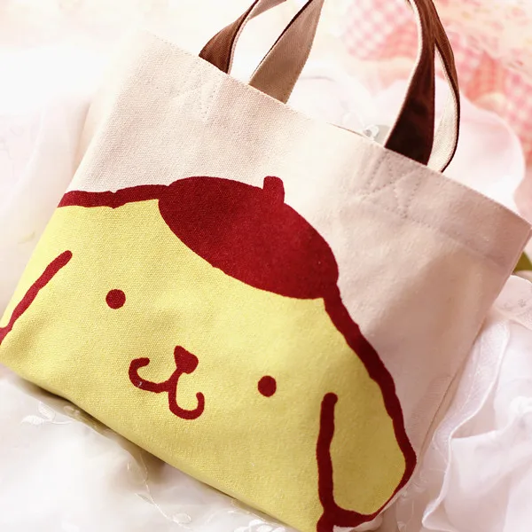 yellow dog Мультфильм ленивое яйцо креативный аниме действие напечатанный рисунок девушки мода мультфильм прекрасный мини хлопок и лен Gudetama хозяйственная сумка - Цвет: yellow dog