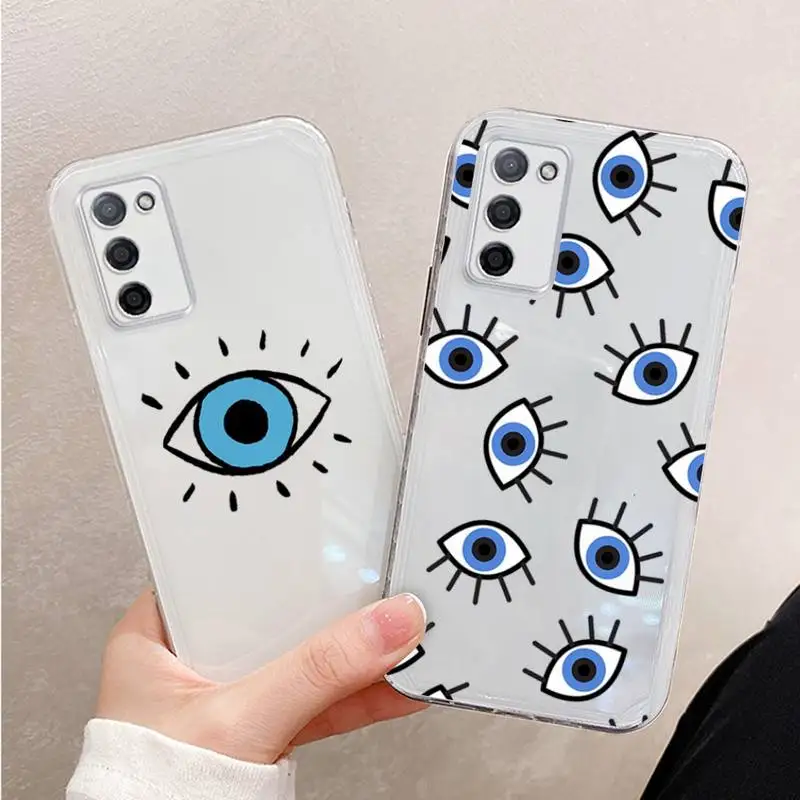 

Fashion Evil eye Phone Case Transparent For oppo R17 R15 R11 R9 F11 A32 A39 K7 K5 S X PRO PLUS moible bag