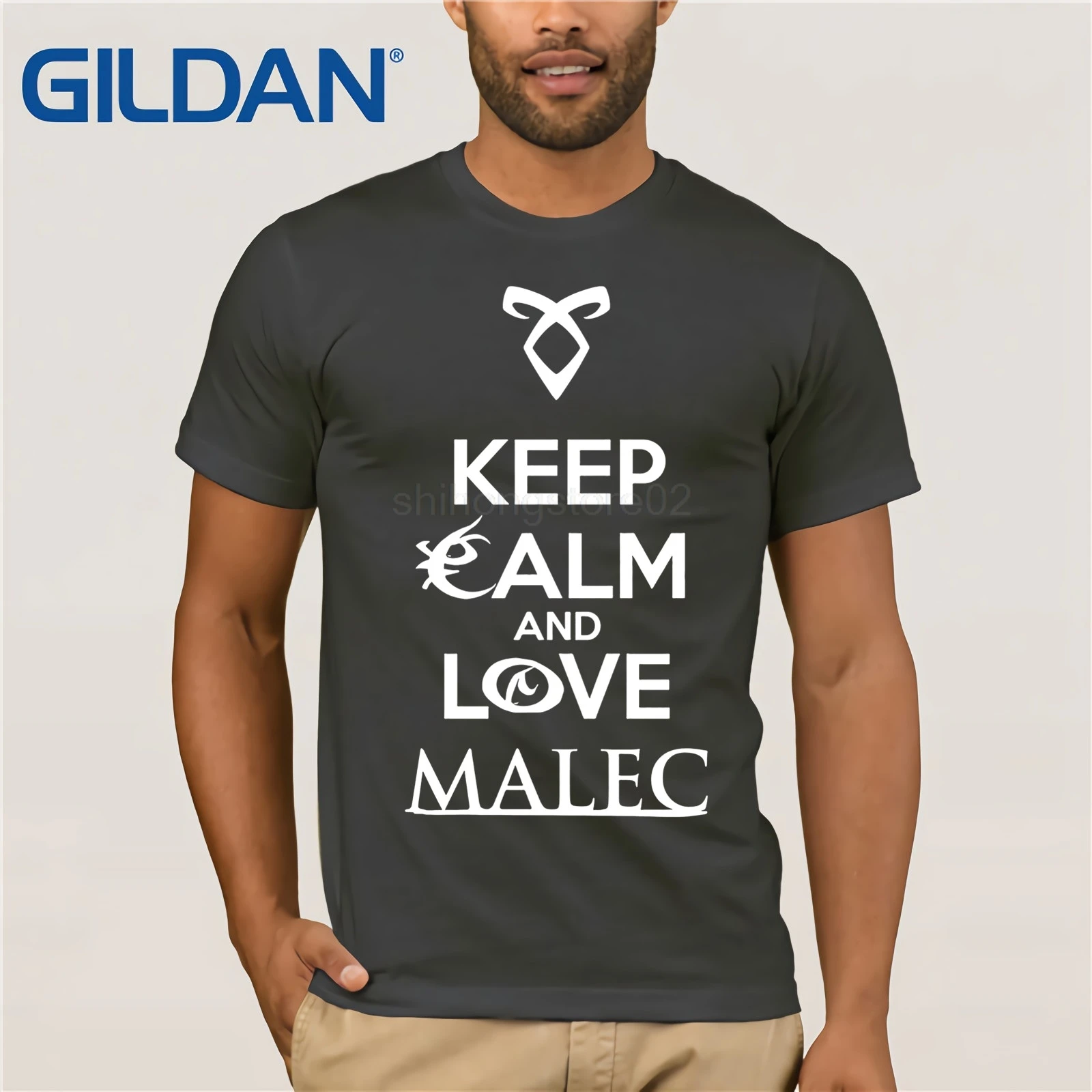 Shadowhunters The mortal instruments Keep calm and love malec Magnus Bane Alec Lightwood футболка в подарок|Мужские