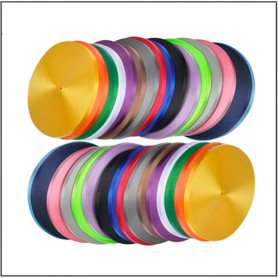 

1cm 2cm width 50 yards Thin imitation nylon webbing mobile Phone Lanyard Pure Color Tabby Lmitation Nylon Webbing For Work Card