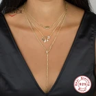 Женское ожерелье из серебра 925 пробы с зажимом для бумаги
