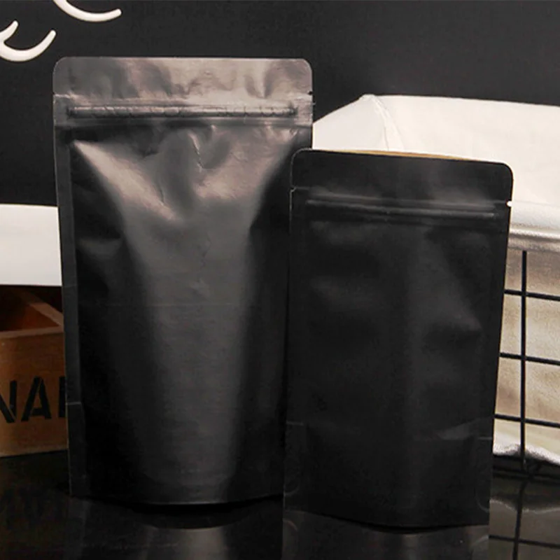 50 шт./лот черный матовый пакет из крафт-бумаги для окон упаковка закусок печенья