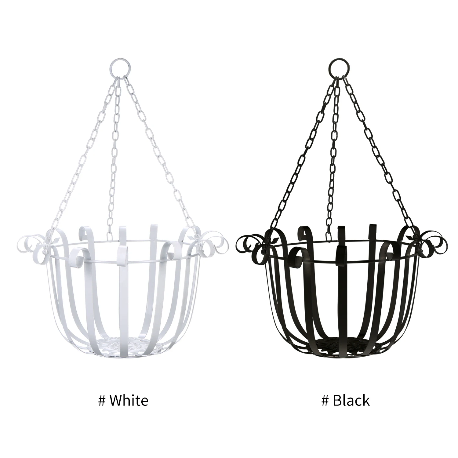 

New Metal Hanging Planter Flower Pot Holder Round Iron Hanging Planter Pot Basket Indoor/Outdoor Vase Container Home Decoration