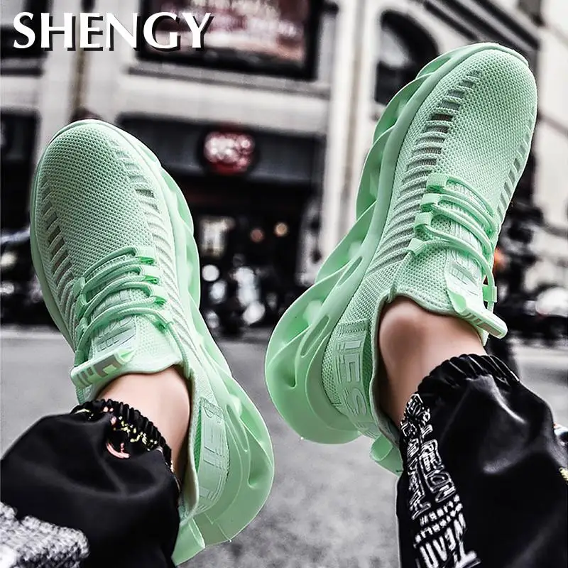 2020 Модная мужская повседневная обувь Мужские туфли из сетчатого материала с