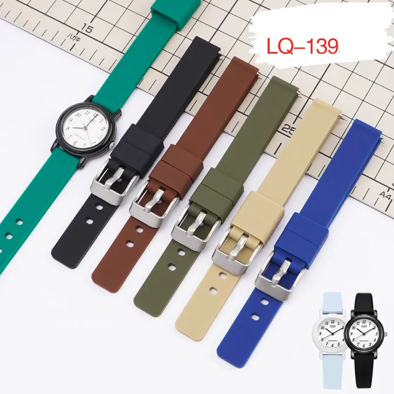 

12mm Silicone Strap for Casio LQ-139 LQ-130/140 Watches Women Soft Ultra-thin Rubber Watch Band Universal Wrist Bracelet
