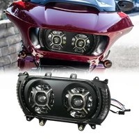 front led dual headlight assembly side marker light turn signal fit for harley road glide 2015 2019 double headlight