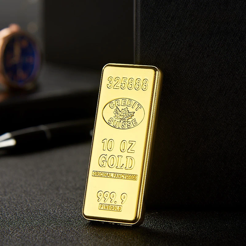 Золотая зажигалка BRICS оригинальная зеркальная толстая Вольфрамовая сменный