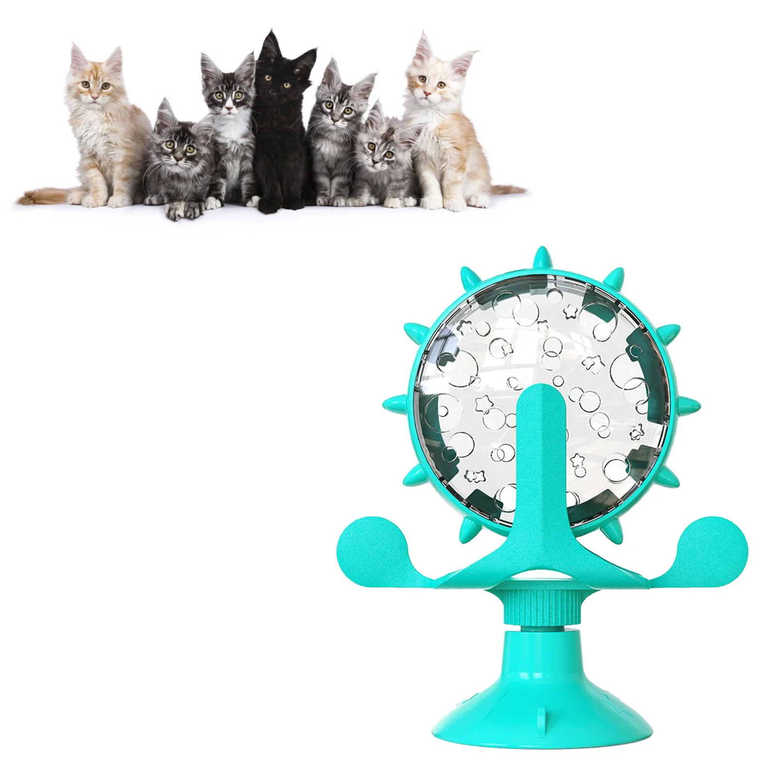 

Pet Dog Cat Toy Windmill Rotating Windmill Toy Food Dispensing Cat Toy With Suction Cup Puzzle Toy Pet Products Supply