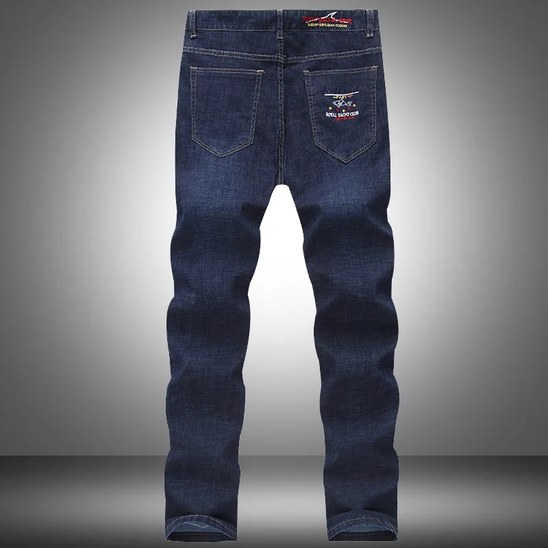 Брюки мужские тонкие эластичные на молнии классические прямые джинсовые штаны