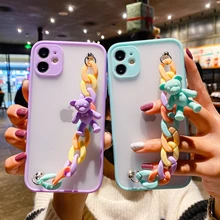3D Bear Chain Case For Samsung Galaxy A12 A32 A42 A51 A71 A10 A20 A30 A50 A10S A20S A30S A52 A21S F62 A72 A31 A50S Back Covers